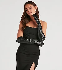 Edgy Sleek Faux Leather Gloves
