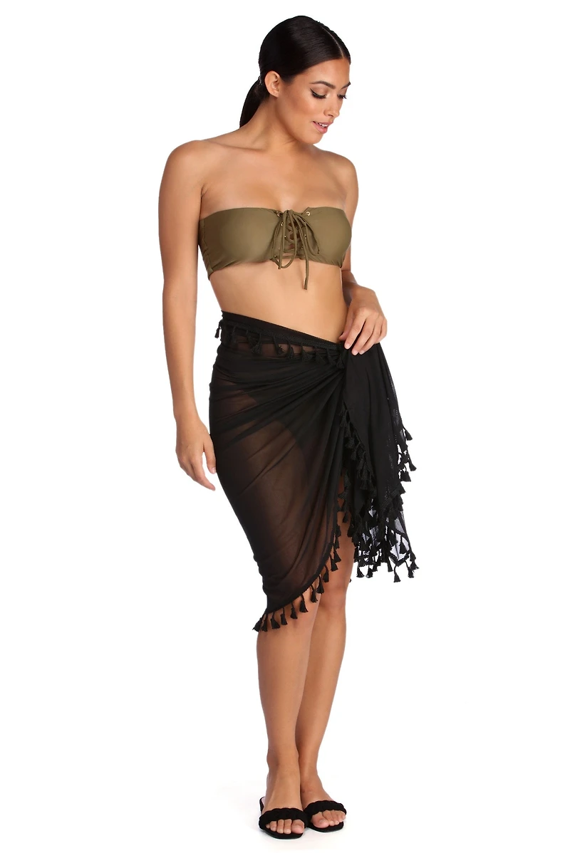 Mesh Tassel Wrap