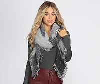 Cuddle Nights Frayed Blanket Scarf