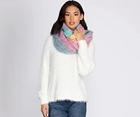 Rainbow Striped Fringe Scarf
