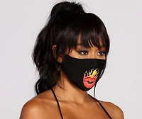 Sassy Flaming Lips Face Mask With Earloops