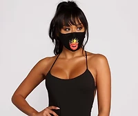 Sassy Flaming Lips Face Mask With Earloops