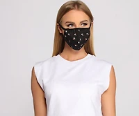 Dark Floral Face Mask With Earloops