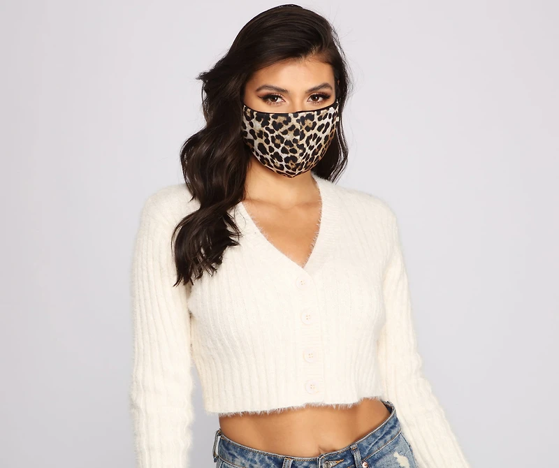 Three Pack Leopard Print Face Mask