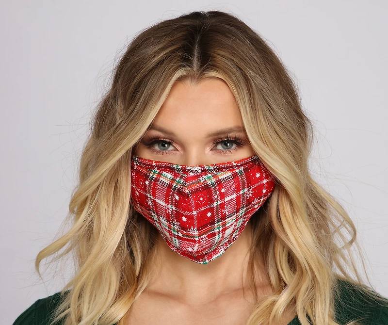 Feelin' Festive Plaid Face Mask