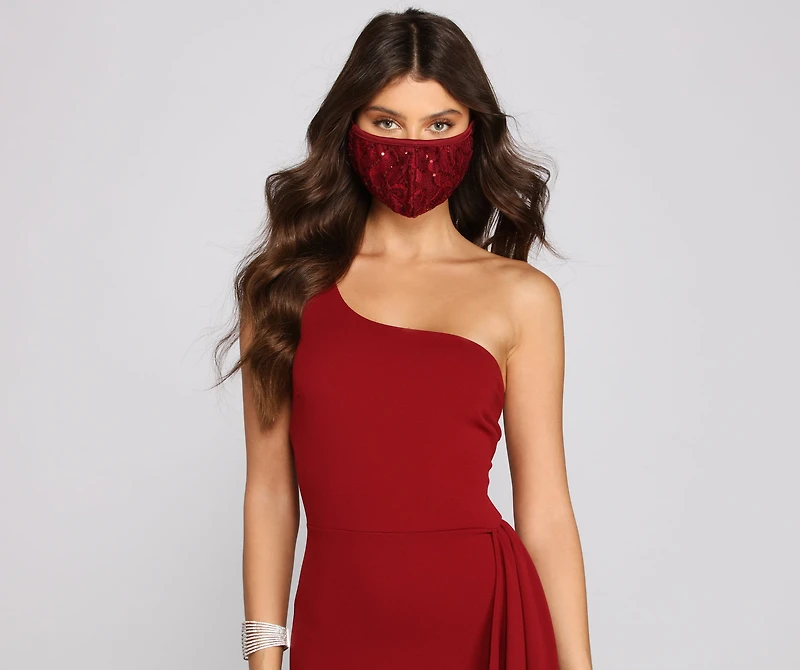Sequin and Lace Face Mask