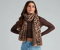 Leopard Love Ribbed Edge Scarf