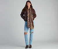 Leopard Love Ribbed Edge Scarf