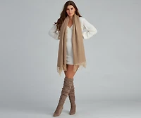 Bundle Up Chevron Fringe Scarf