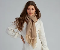 Bundle Up Chevron Fringe Scarf