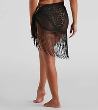 Fun In Fringe Mesh Swim Wrap