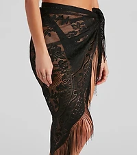 Boho Babe Fringe Crochet Swim Wrap