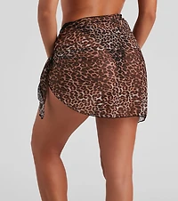Sassy Sheer Leopard Print Sarong