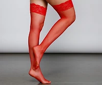 Sultry Babe Fishnet Thigh-High Stockings