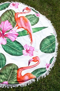 Flamingo Paradise Beach Towel