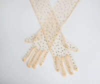 Rhinestone Mesh Gloves