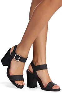 Buckle Up Block Heels