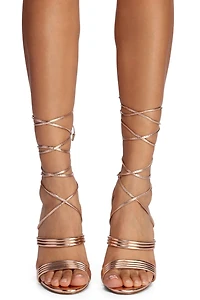 Lace It Up Chrome Stiletto Heels