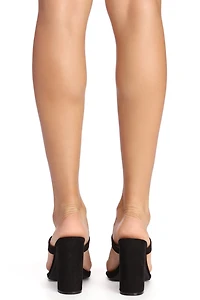 Banded Style Faux Suede Mules
