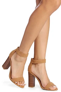 Braided Strap Block Heels
