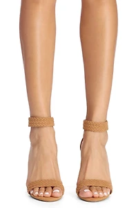 Braided Strap Block Heels
