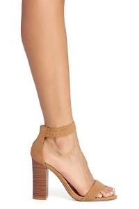Braided Strap Block Heels