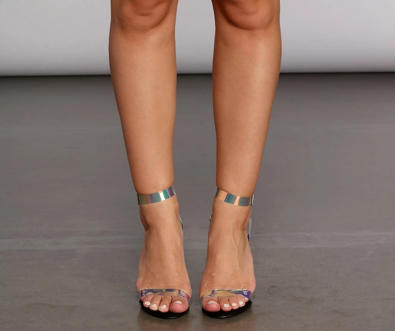 Holographic Strappy Heel