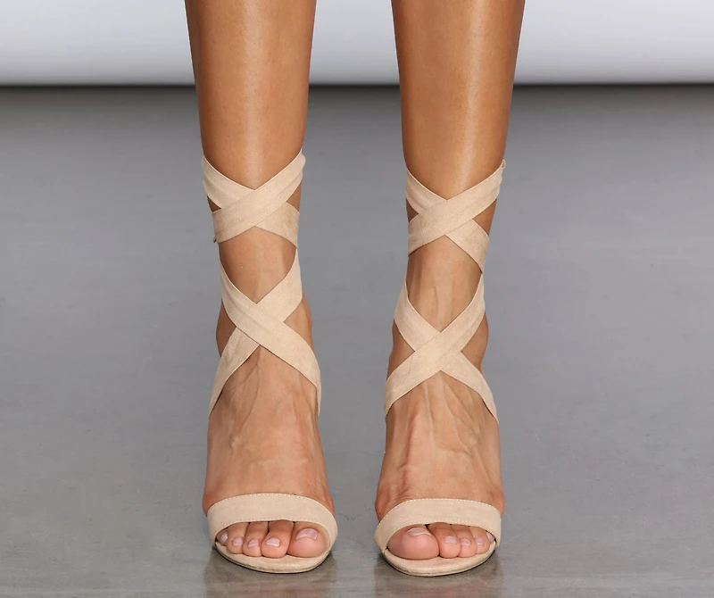 High Rise Lace-Up Heels