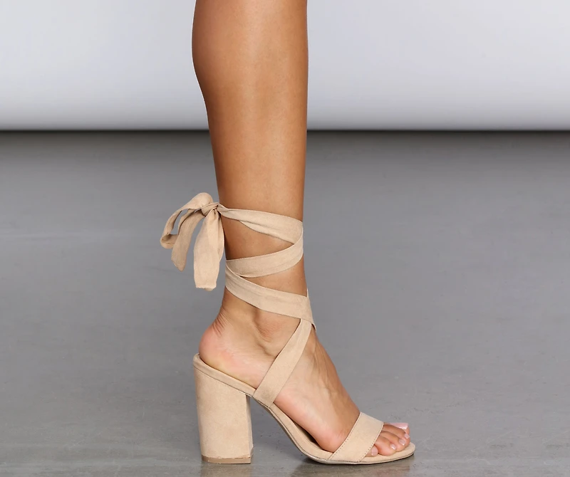 High Rise Lace-Up Heels