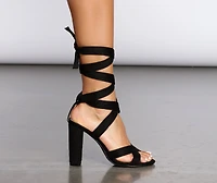 Lace Up Block Heels