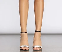 Finding Romance Satin Rhinestone Heels