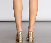 Chromatic Magic Glitter Block Mules