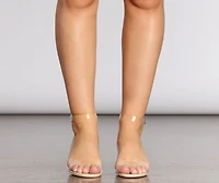 Step Out On The Scene Low Clear Heels