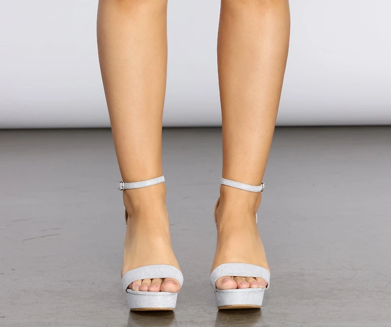 Oh My When U Walk By Glitter Platform Heels