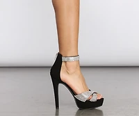 Fancy Footwork Platform Rhinestone Heels