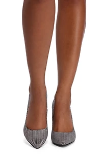 Glen Plaid Pointed Toe Pumps