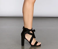Wrapped Classy Faux Suede Heels