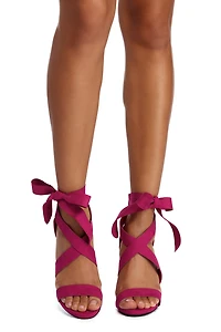 Wrapped Classy Faux Suede Heels