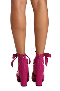 Wrapped Classy Faux Suede Heels