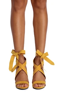 Wrapped Classy Faux Suede Heels