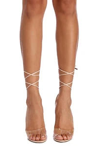 Clear Intentions Faux Suede Heels