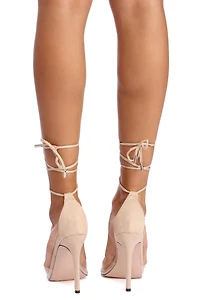 Clear Intentions Faux Suede Heels