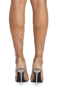 Strapped Stylish Lucite Heels