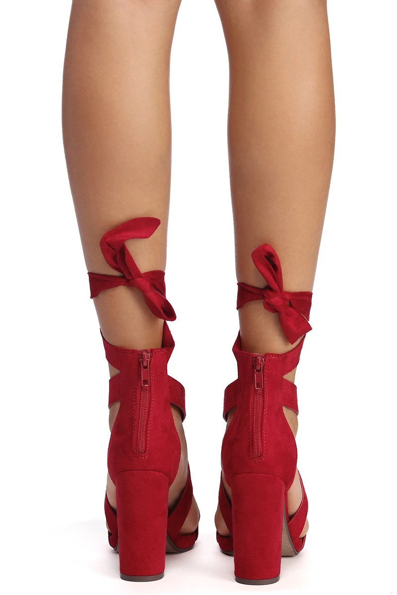 Wrapped Classy Faux Suede Heels