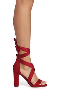 Wrapped Classy Faux Suede Heels