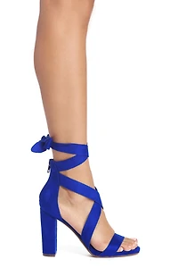 Wrapped Classy Faux Suede Heels