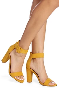 Buckle Up Block Heels