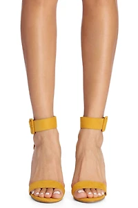 Buckle Up Block Heels