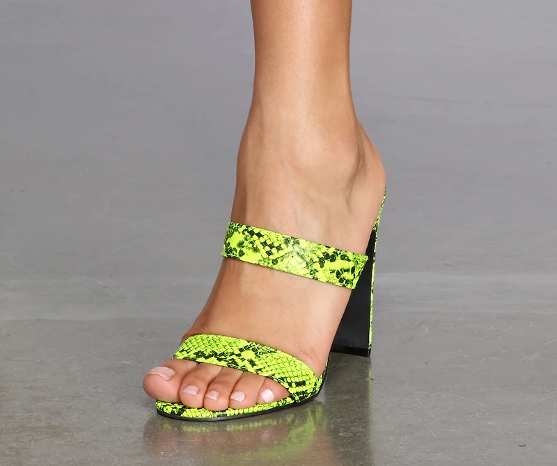 Snake And Slide Mule Heels