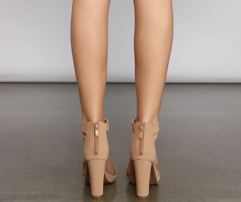 Strut Style Block Heels